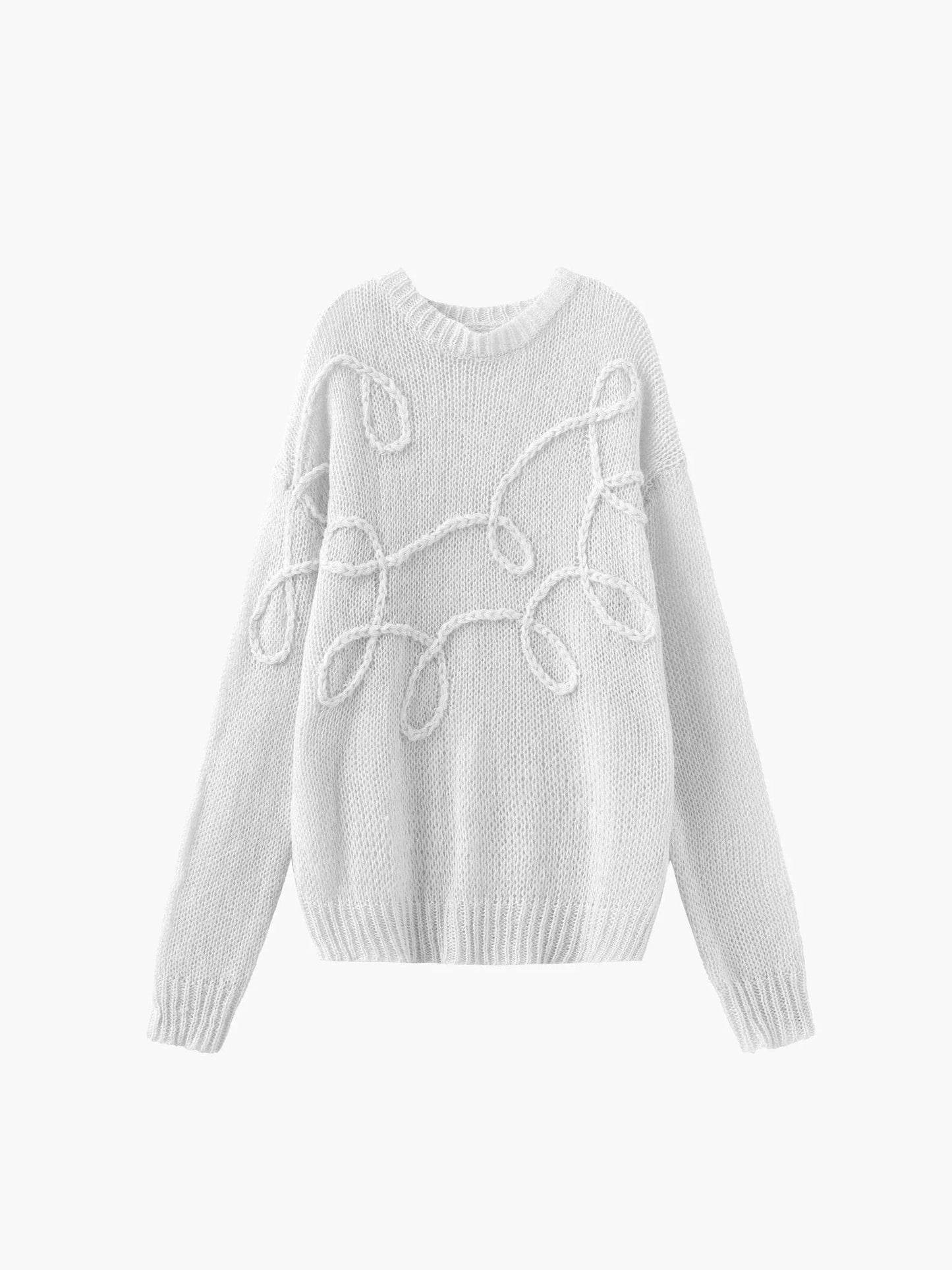 Pull femme à motif texturé moderne en coton, coupe décontractée, adapté pour le quotidien.