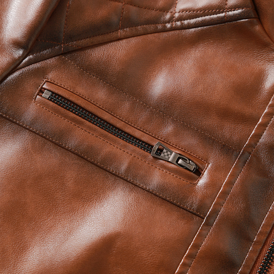 Giacca Uomo in Pelle Stile Roadster