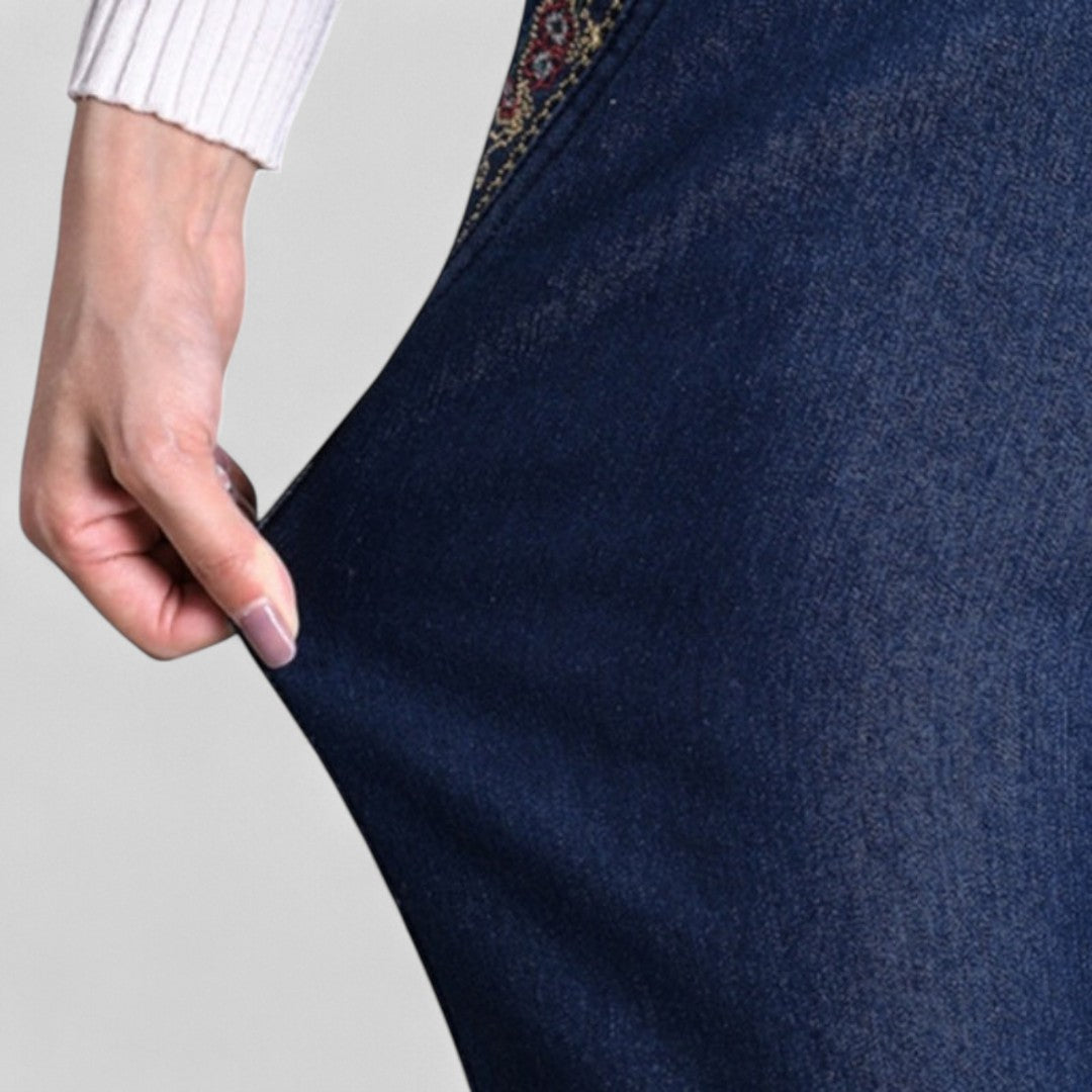 Jeans Donna in Stretch con Tasche Laterali e Vita Elastica Comoda
