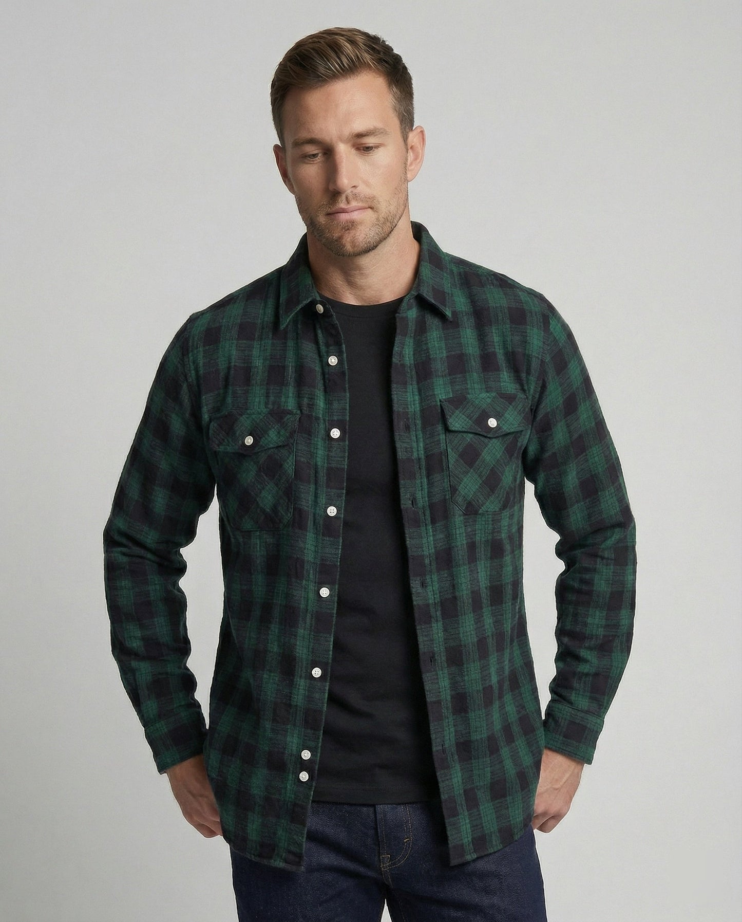 Camicia Uomo Flanella Quadri Casual