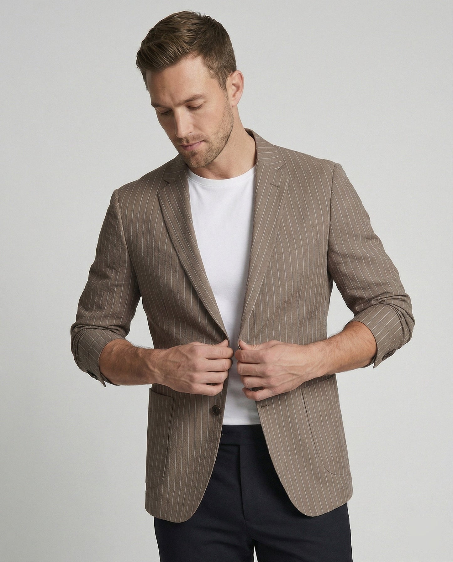 Giacca Uomo Slim Fit Spigata Estiva