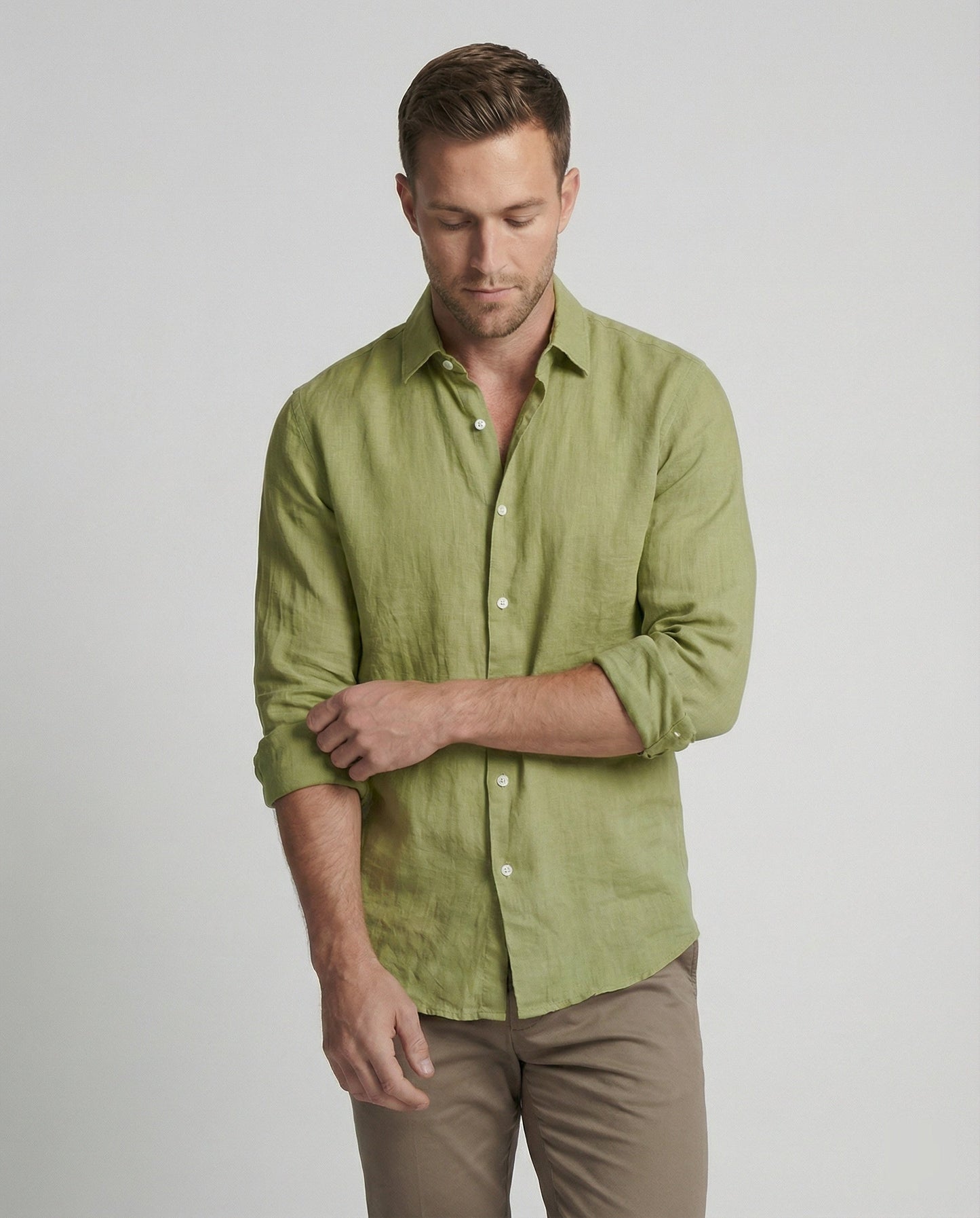 Camicia Uomo Lino Colletto Kent Estiva