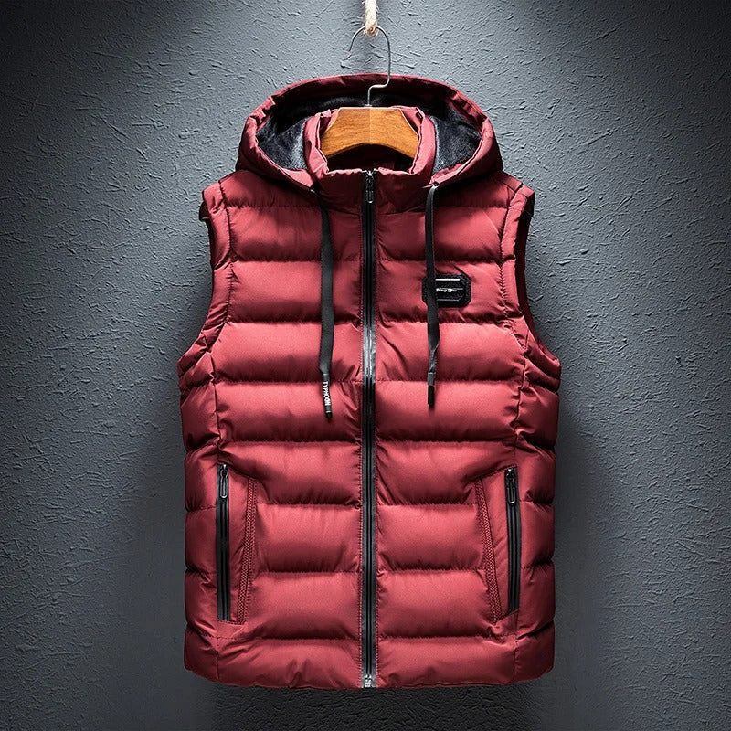 Gilet Imbottito Uomo con Cappuccio Slim Fit