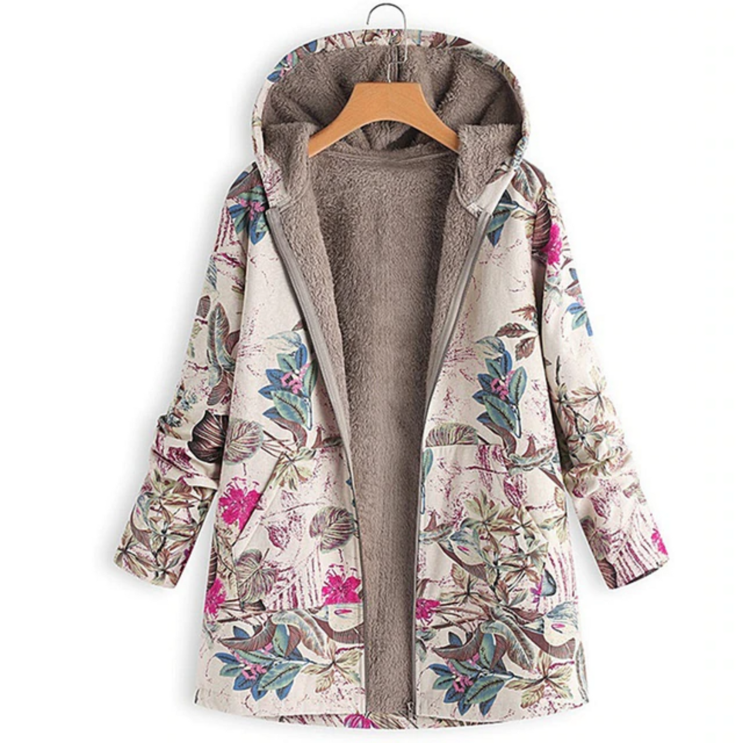 Giacca Donna Casual in Tessuto Morbido con Stampa Floreale