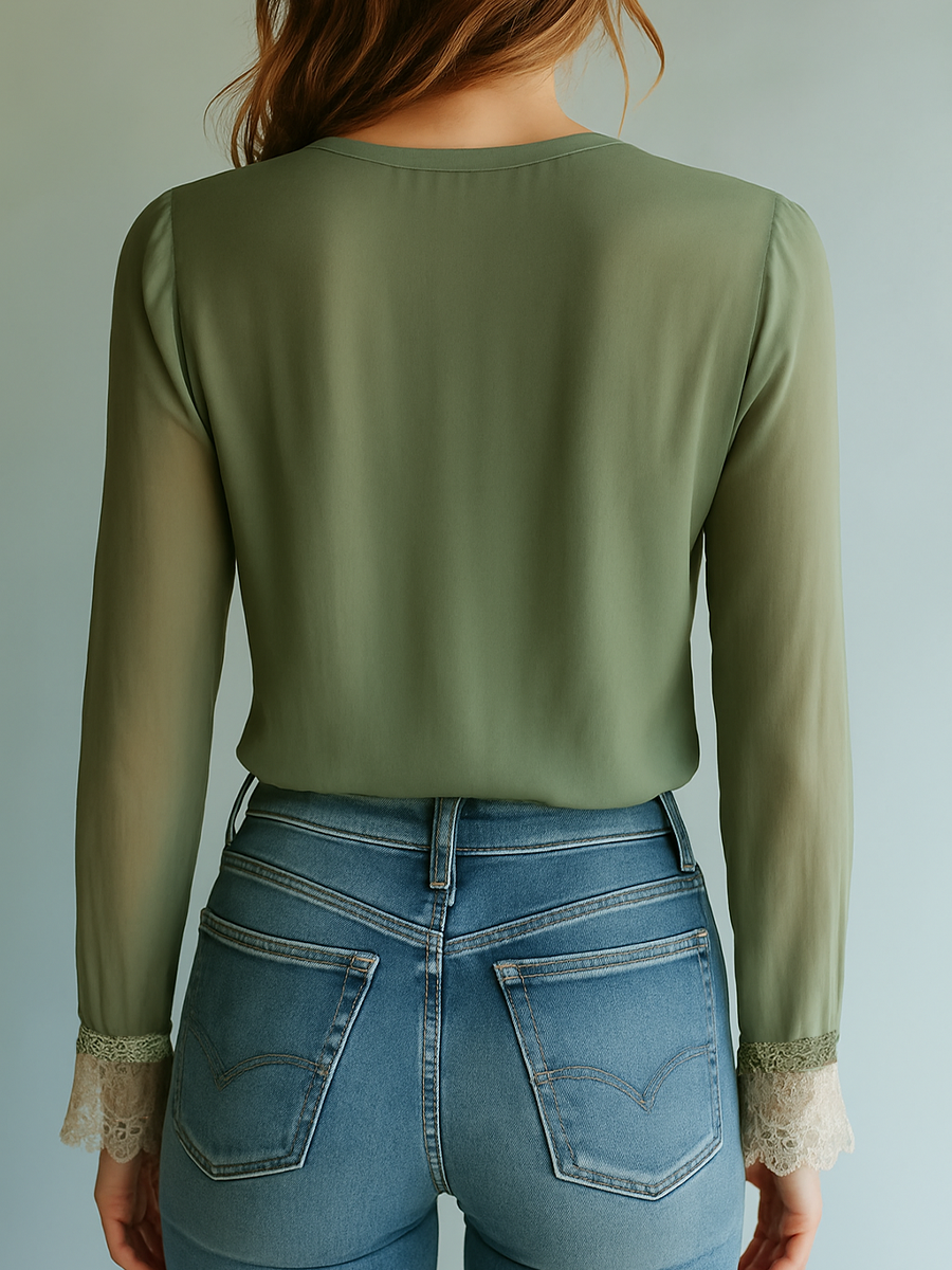 Blusa Donna Boho in Pizzo Leggera Stile Elegante