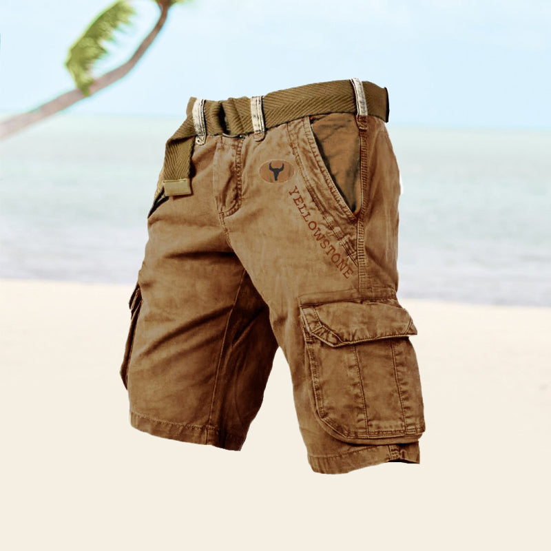 Bermuda Cargo Uomo Multi Tasche Tessuto Resistente