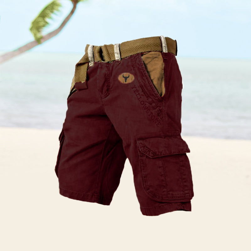 Bermuda Cargo Uomo Multi Tasche Tessuto Resistente