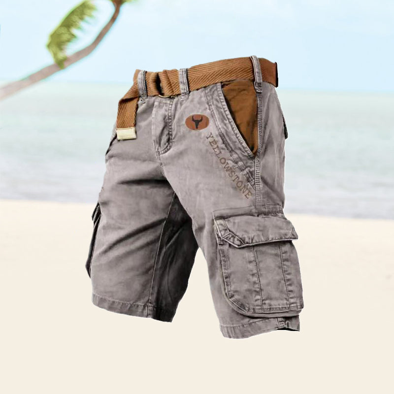 Bermuda Cargo Uomo Multi Tasche Tessuto Resistente - Brentozzi
