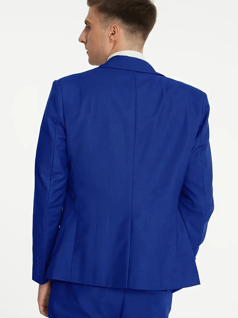 Completo Business Uomo Blazer Gilet e Pantaloni Taglio Classico