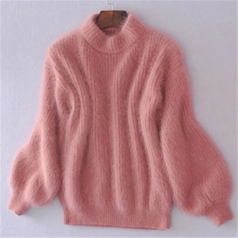 Maglione Donna a Collo Alto in Maglia Morbida
