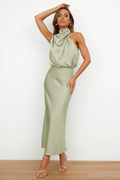 Abito Donna Scollo Halter Taglio A-Linea
