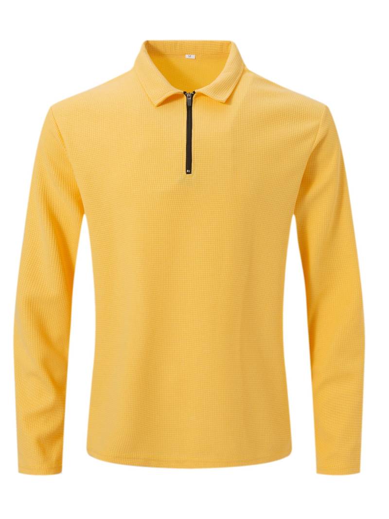 Maglia Uomo in Tessuto Waffle Manica Lunga Scollo a V