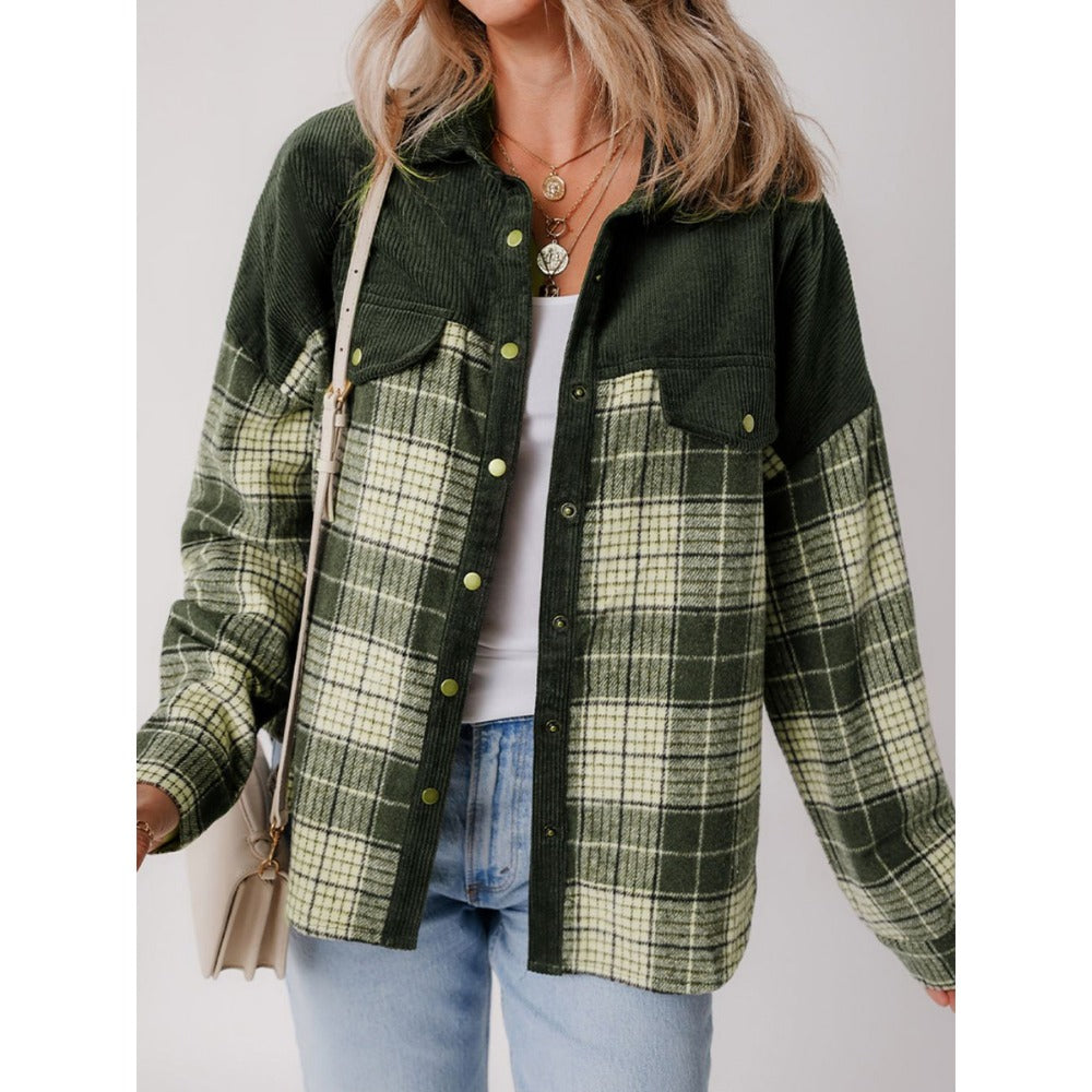 Camicia Donna a Quadri Cotone Manica Lunga Bottoni