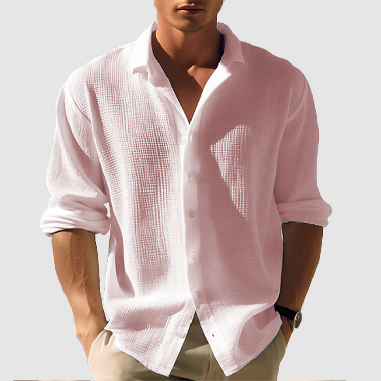 Camicia Uomo Colletto con Bottone Manica Lunga