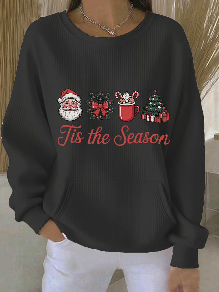 Maglione Donna con Stampa Albero di Natale Girocollo