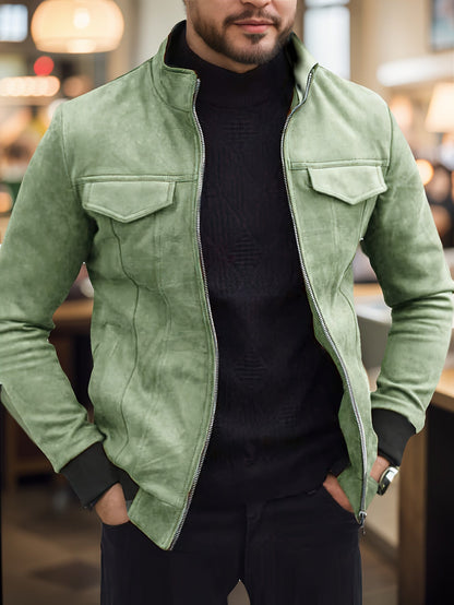 Giacca Invernale Uomo Casual con Zip e Collo Alto