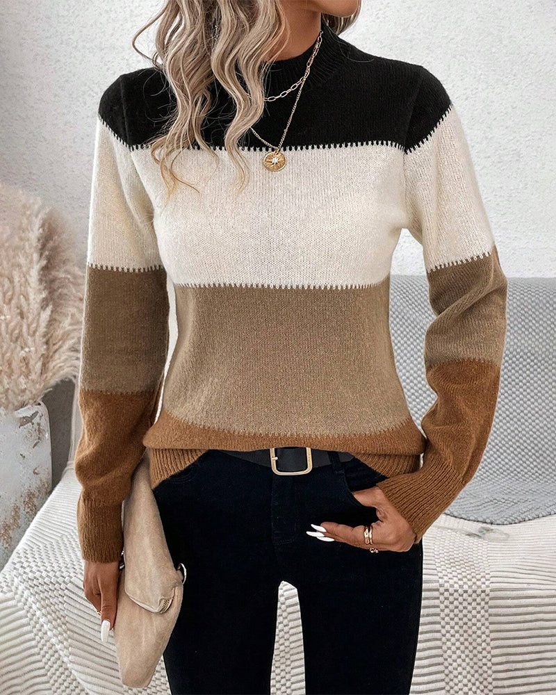 Maglione Donna Colorblock Morbido e Caldo - Brentozzi