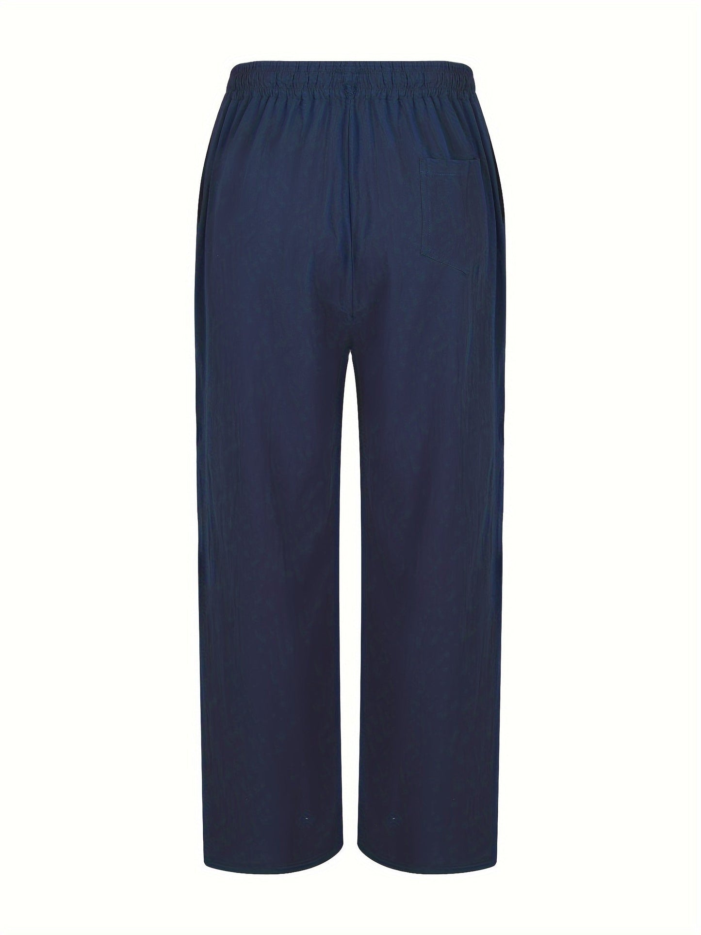 Pantaloni Lino Uomo Comfort Vestibilità Lunga