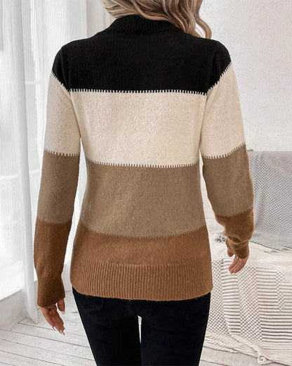 Maglione Donna Colorblock Morbido e Caldo