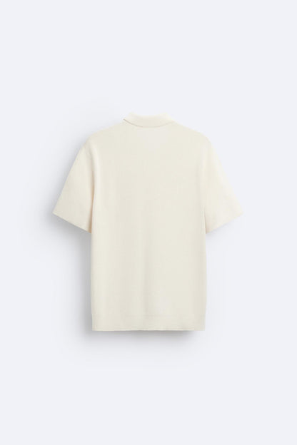 Polo Uomo Maglia Lavorata con Zip Slim Fit
