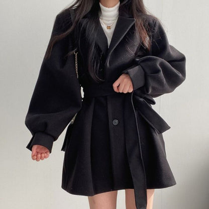 Cappotto Donna con Cintura e Maniche Lunghe Classico
