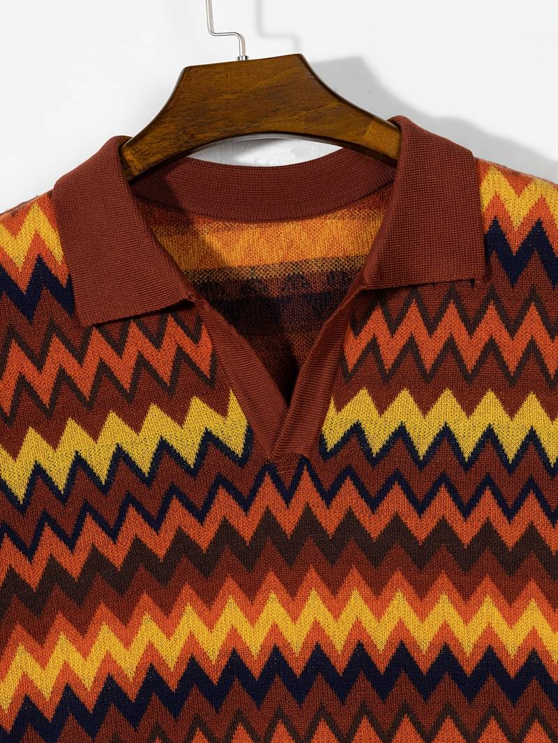 Maglione Donna Retro Motivo Zigzag Vestibilità Classica
