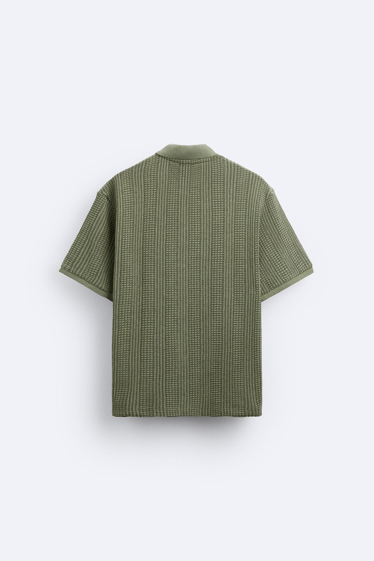 Polo Uomo Maglia Strutturata con Zip