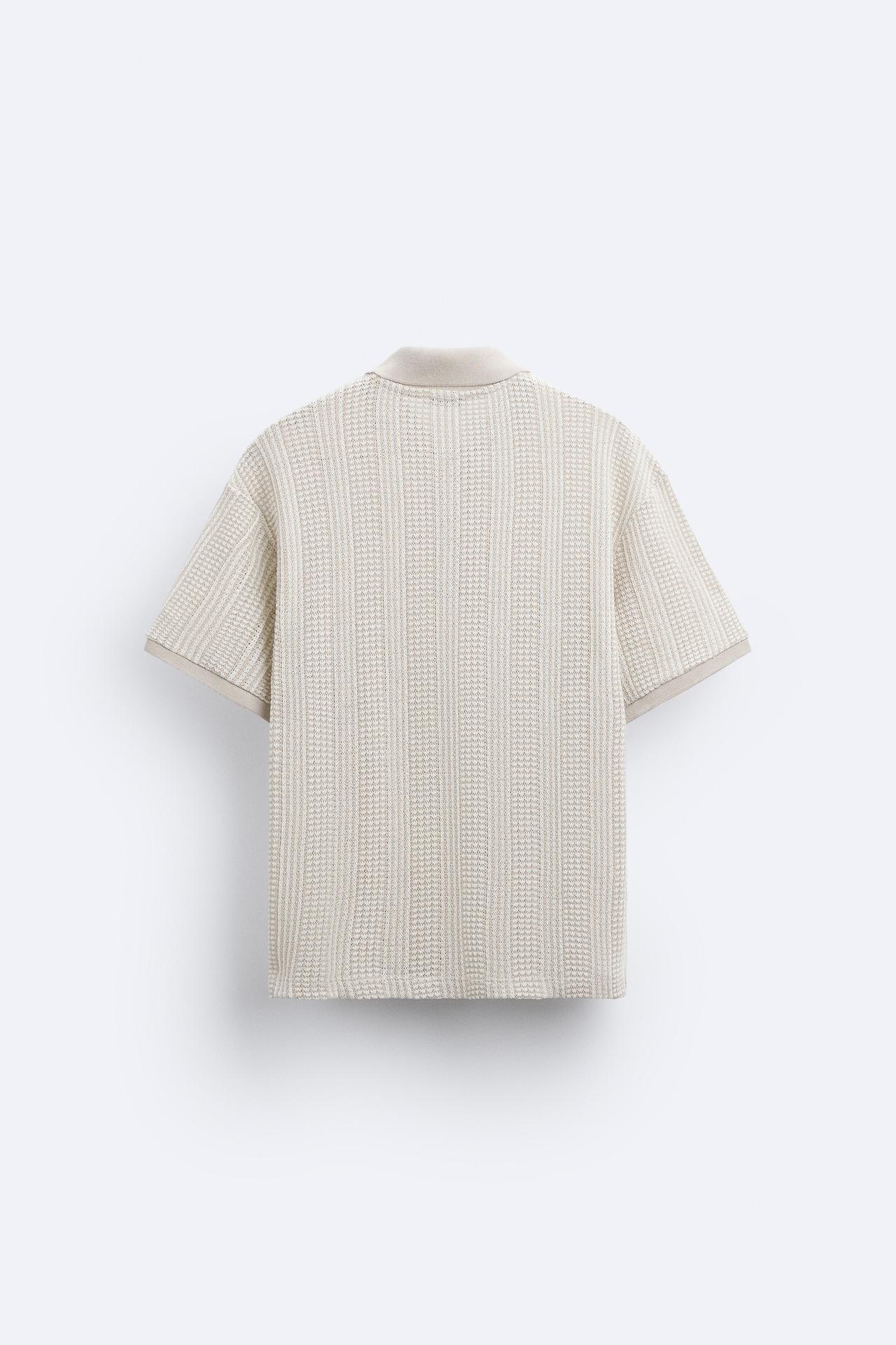 Polo Uomo Maglia Strutturata con Zip