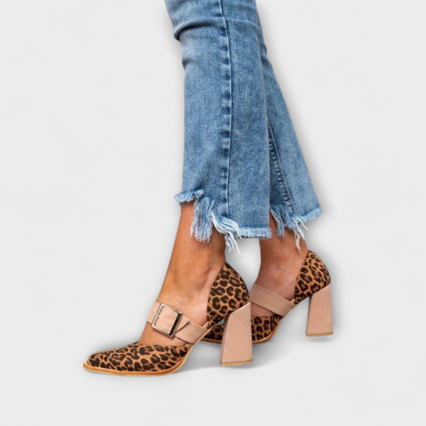 Sandali Donna con Tacco Fantasia Animalier