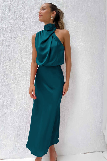 Abito Donna Scollo Halter Taglio A-Linea