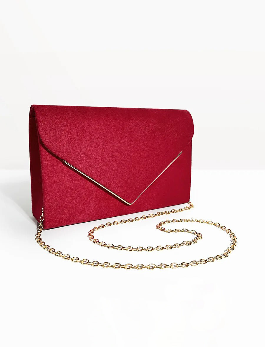 Clutch Donna in Velluto Effetto Camoscio Elegante