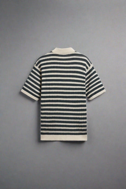 Polo Uomo Maglia a Righe Classica