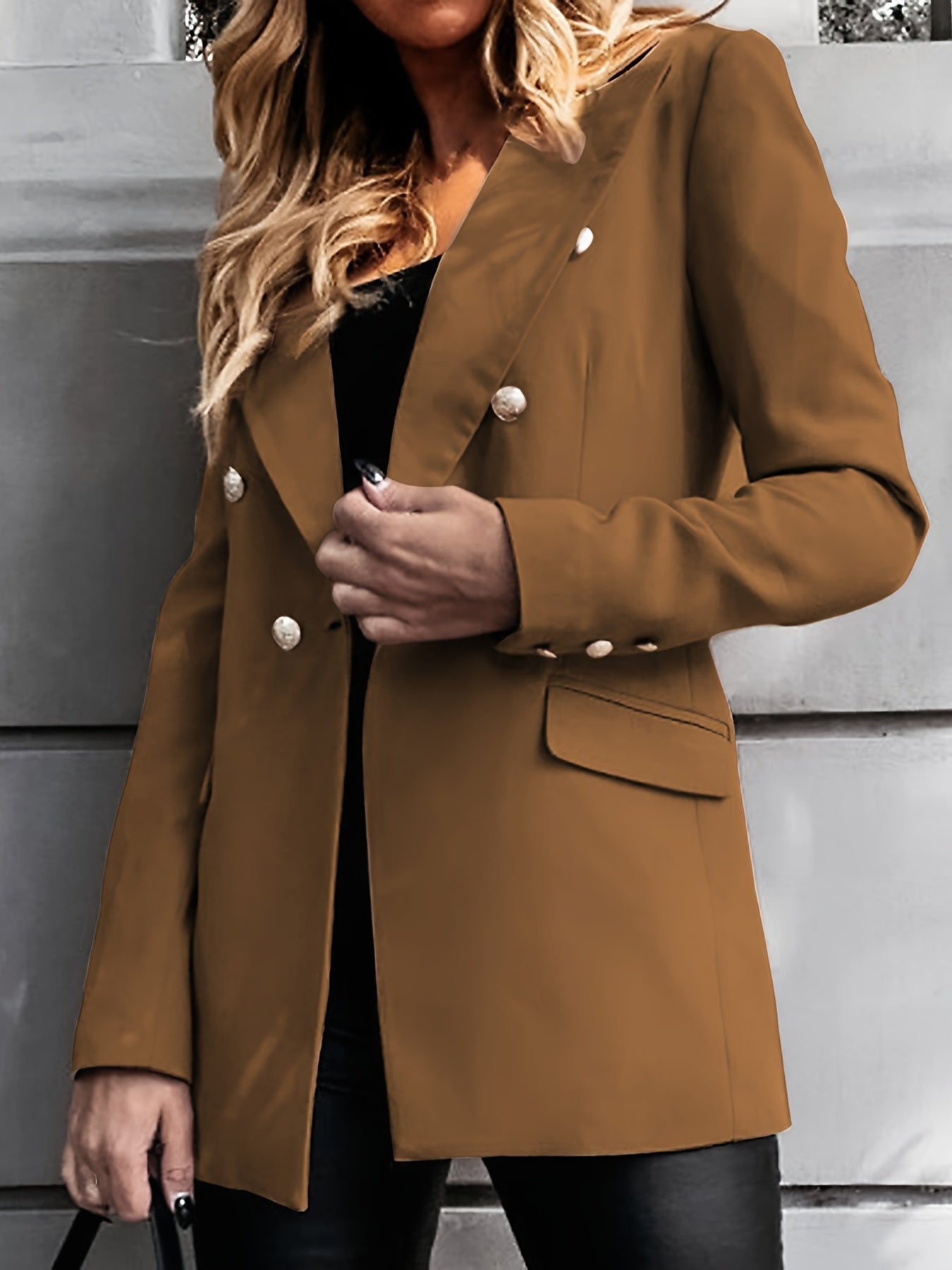 Blazer Donna Elegante Doppio Bottone Stile Business Classico