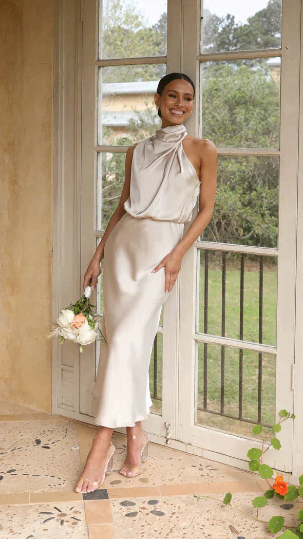 Abito Lungo Donna Lucido Elegante per Occasioni Speciali - Brentozzi