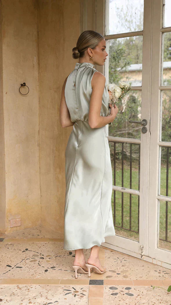 Abito Lungo Donna Lucido Elegante per Occasioni Speciali