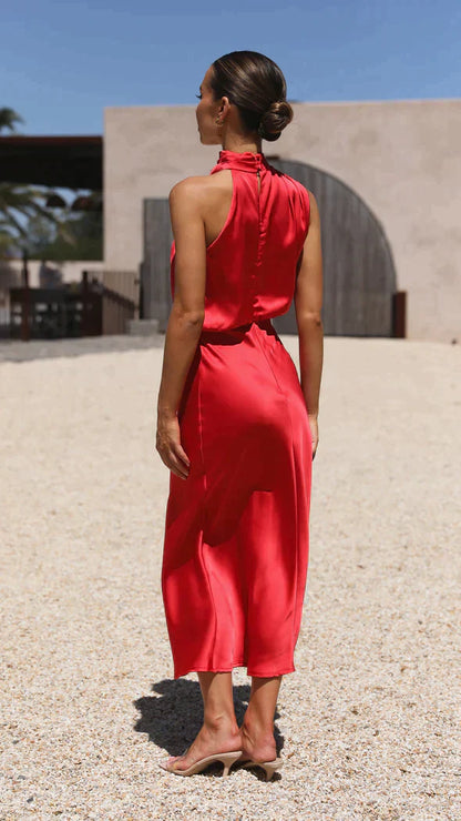 Abito Lungo Donna Lucido Elegante per Occasioni Speciali