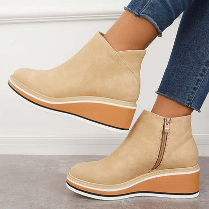 Stivaletti Donna Plateau Zip Chiusura