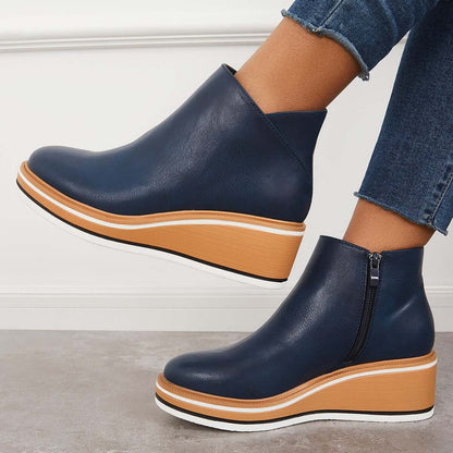 Stivaletti Donna Plateau Zip Chiusura