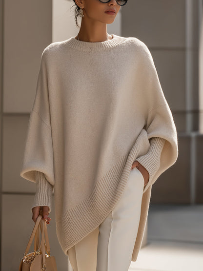 Maglione Donna Oversize Lavorato a Maglia Stile Poncho - Brentozzi