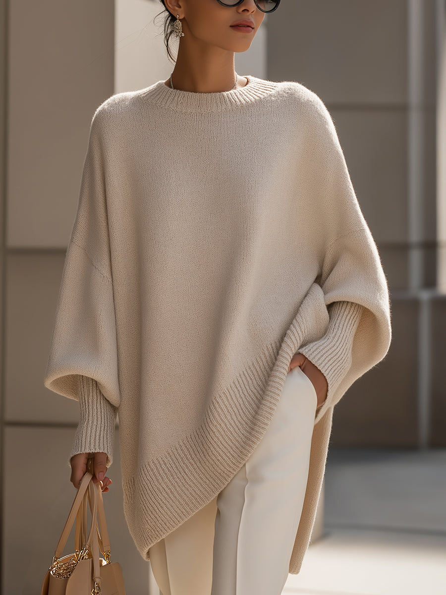 Maglione Donna Oversize Stile Casual Manica Corta - Brentozzi
