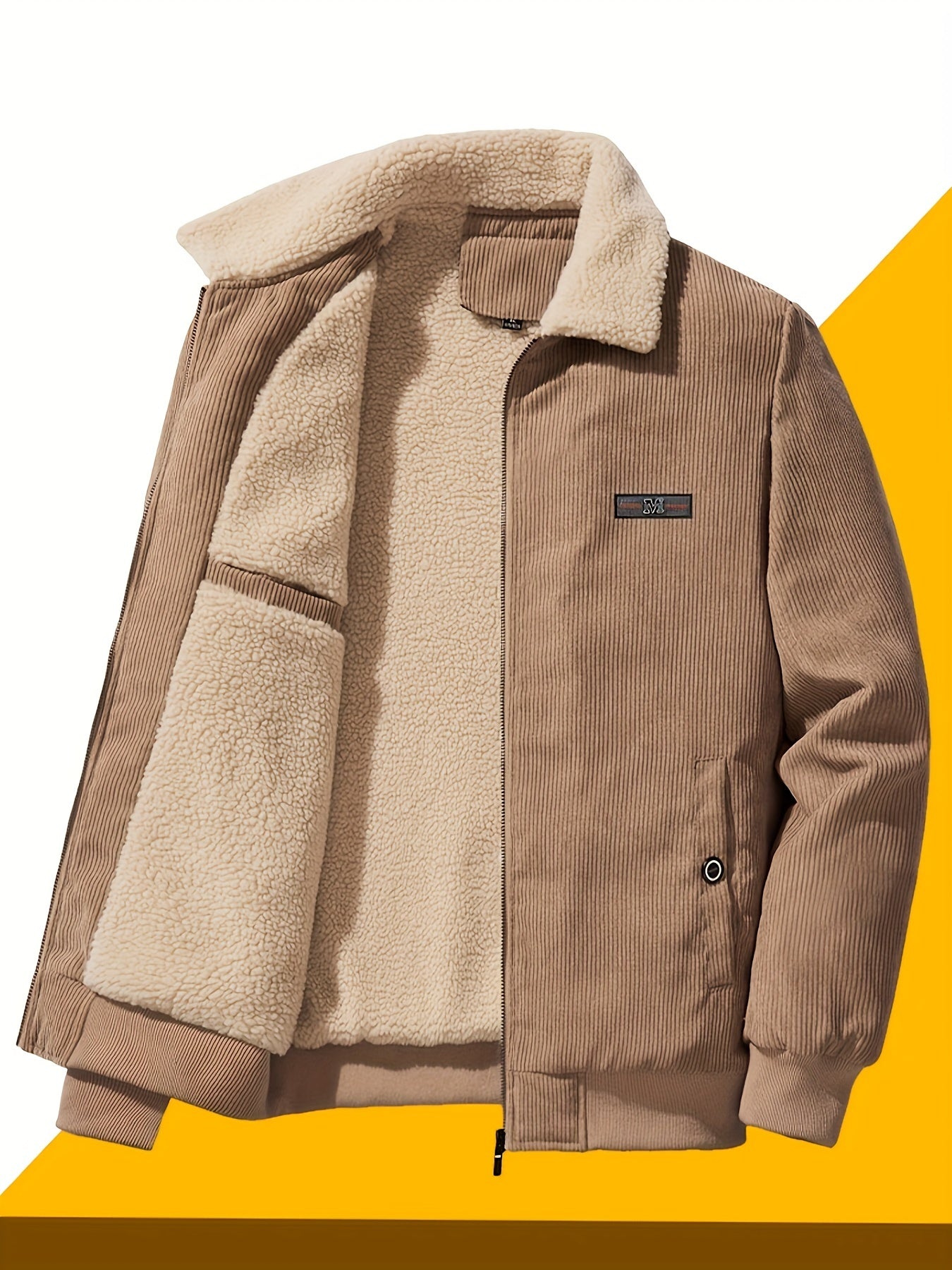 Giacca Invernale Uomo con Colletto a Revers Calda Stile Classico
