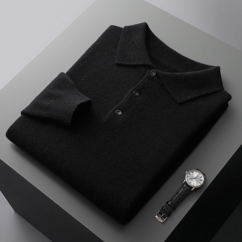 Polo Uomo Cashmere Manica Lunga Traspirante Comfort