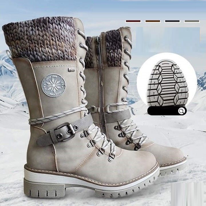 Stivaletti Donna con Lacci Altezza Media Invernali