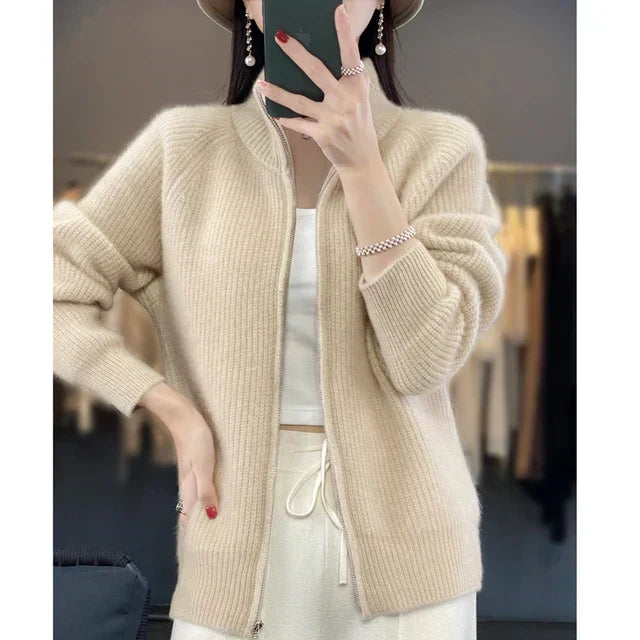 Gilet Donna in Lana con Chiusura a Zip