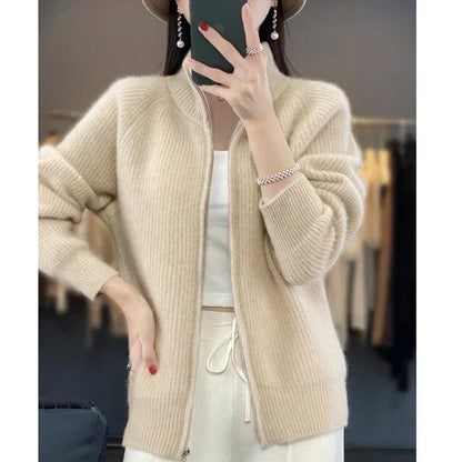 Gilet Donna in Lana con Chiusura a Zip