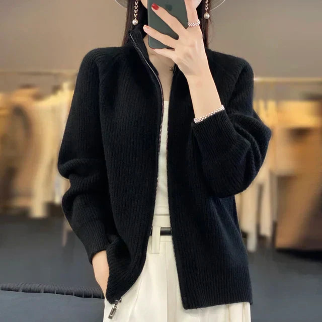 Gilet Donna in Lana con Chiusura a Zip