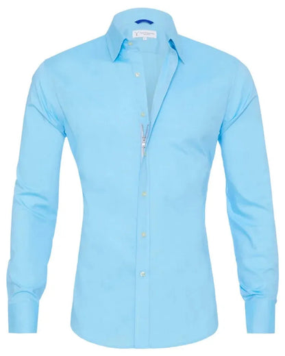 Camicia Uomo con Zip Manica Lunga Slim Fit