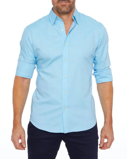 Camicia Uomo con Zip Manica Lunga Slim Fit