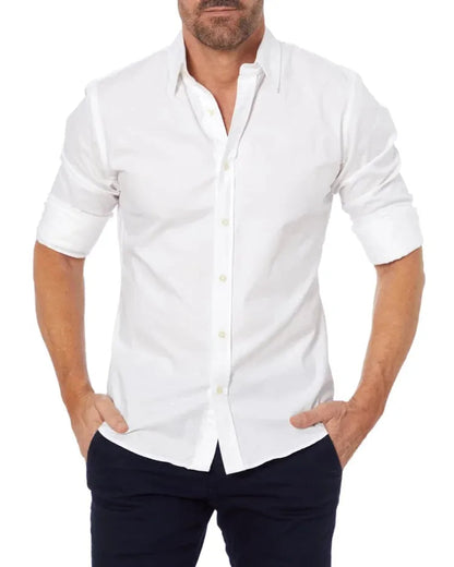 Camicia Uomo con Zip Manica Lunga Slim Fit