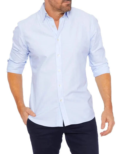 Camicia Uomo con Zip Manica Lunga Slim Fit